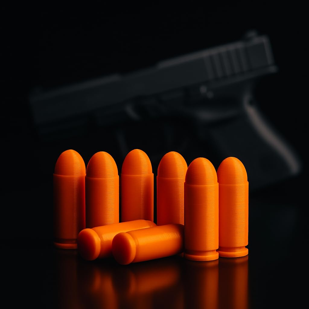 TechStudio3D .40 S&W Snap Caps – Inert Dummy Rounds for Dry Fire Training – Durable & Reusable – High Visibility – 5/10/20 Pack (20 Pack)