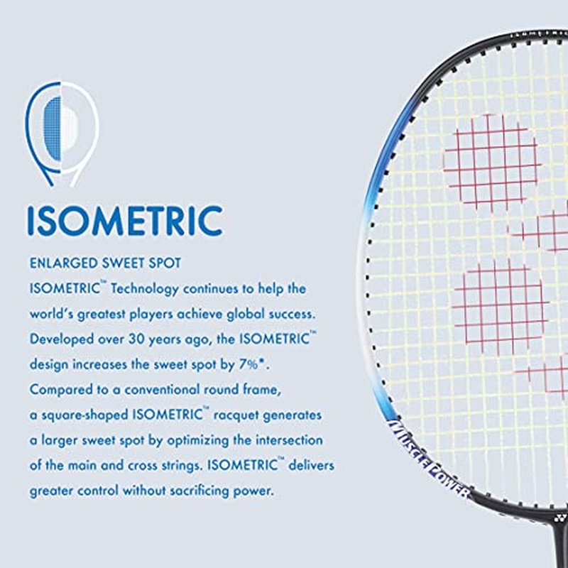 YONEX Muscle Power 22LT Carbon Graphite Strung Badminton Racket with Full Racket Cover (Black/Blue) | for Intermediate Players | 83 Grams | Maximum String Tension - 30lbs