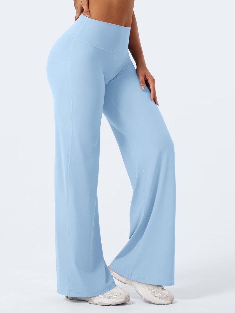 YEOREO Workout Leggings Womens No Front Seam Straight Leggings 31.5" High Waist Buttery Eddiy Gym Yoga Pants Airy Blue XXL