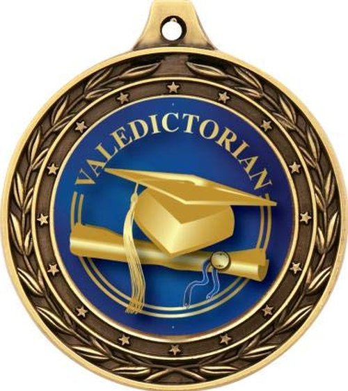 Graduation Gold Duo Medal, 3" Graduate Valedictorian Prizes, Kids Valedictorian Trophy Medal Awards 5 Pack Prime