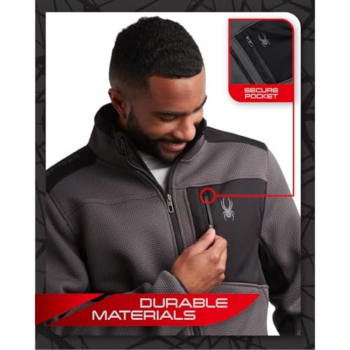 Spyder Men's Jacket - Full Zip Up Soft Encore Fleece Jackets for Men - Men's Lightweight Jackets with Chest Pockets (S-XL)