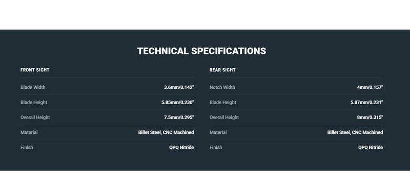 TAG PRECISION Tactical Gun Sights Compatible with SIG P365 | Shooting Accessories CNC-Machined Billet Steel Nitride Coated Front & Rear Handgun Sights | Full Fiber (TSF)