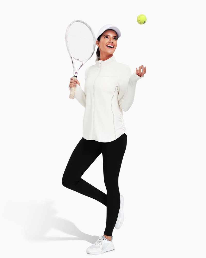 Vldnery Women's UPF 50+ Sun Protection Lightweight Jacket Zip Up Long Sleeve Sun Shirt for Women with Thumb Hole Hiking (White Large)