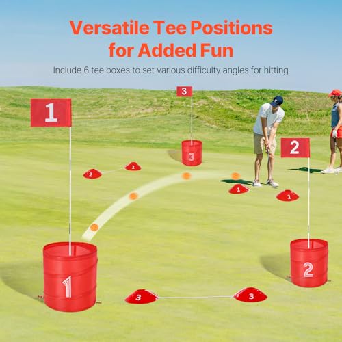 VEVOR Backyard Golf Game, 6 Hole Golf Course, Golf Practice Games, Golf Chipping Game for Family, Adults and Kids, Portable Outdoor Yard Golf Game for Lawn, Yard, Camping, Park, Beach