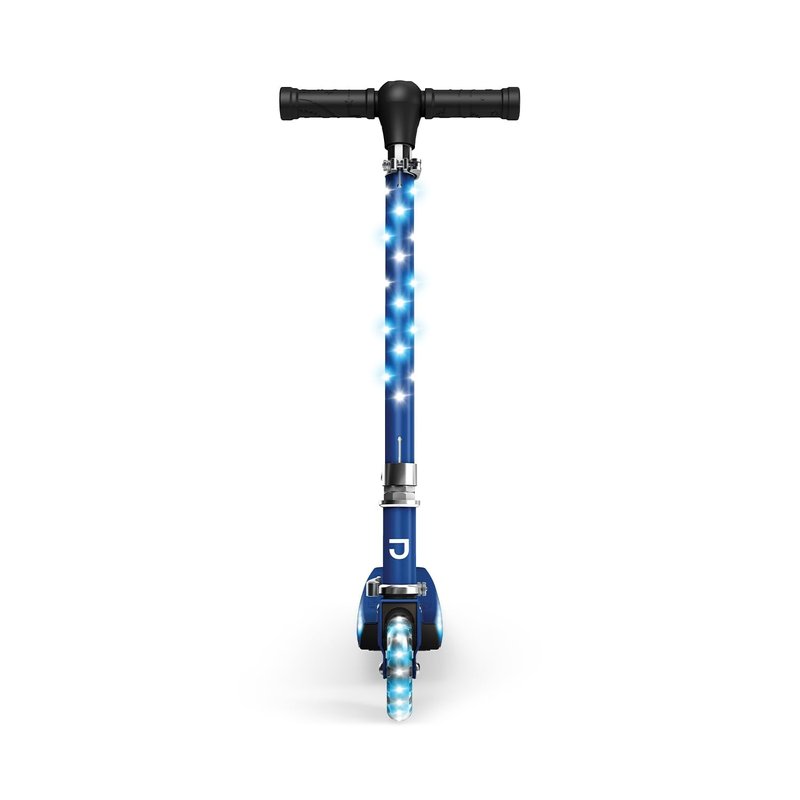 Jetson Scooters - Jupiter Kick Scooter (Blue) - Collapsible Portable Kids Push Scooter - Lightweight Folding Design with High Visibility RGB Light Up LEDs on Stem, Wheels, and Deck