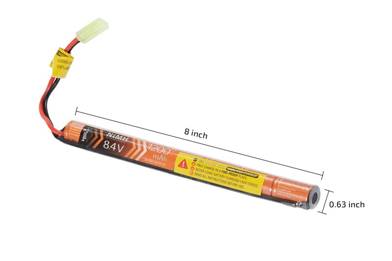 Lancer Tactical Airsoft Battery NIMH 8.4V Compatible with Most AEG M4 Airsoft- (8.4V, 1200mAh Stick Tamiya)