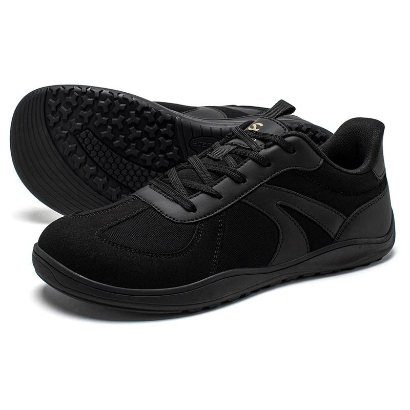 HOBIBEAR Wide Barefoot Shoes Women Hands Free Lace Up Retro Casual Classic Fashion Sneakers Minimalist Zero Drop Shoes All Black