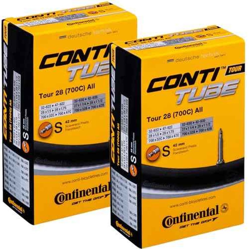 Continental Tour 28 700x32-47 / 28x1.5-1.75" - 42mm Presta Valve - Pack of 2 Tubes