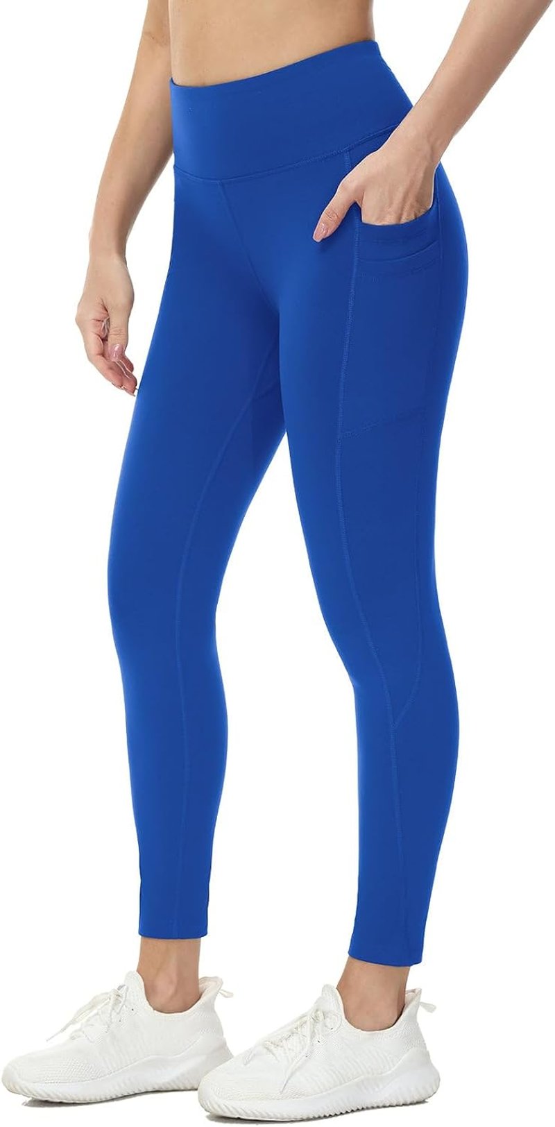 Baleaf Women's Fleece Lined Leggings - Water Resistant Thermal Tights | High Waisted with Pockets for Running