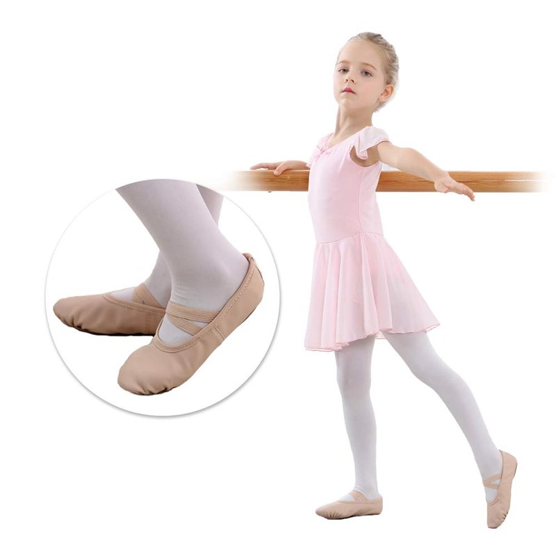 Stelle Ballet Shoes for Girls Toddler Ballet Slippers Soft Leather Boys Dance Shoes for Toddler/Little Kid/Big Kid(Ballet Pink, 5MB)