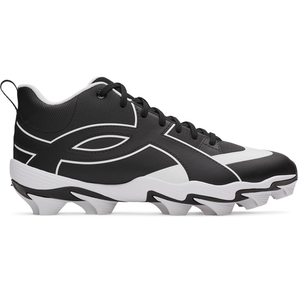 Under Armour Men's Leadoff Icon Mid Baseball Cleats, (001) Black/Black/Anthracite, 12.5, US