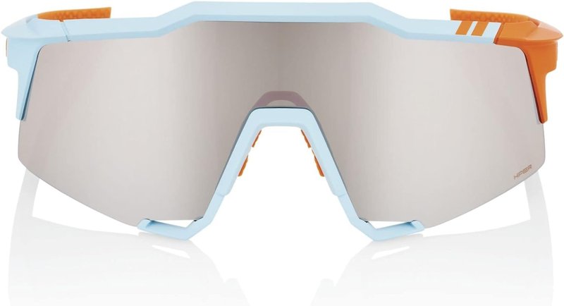 100% SPEEDCRAFT Sport Performance Cycling Sunglasses (Soft Tact Two Tone - HiPER Silver Mirror Lens)