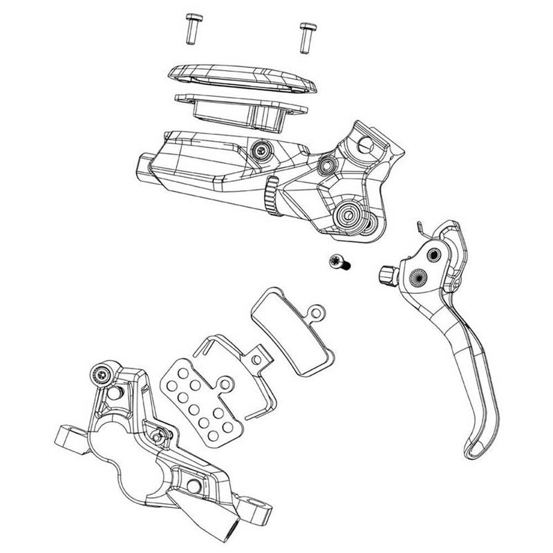 SRAM Red/Force AXS 2-Pc Disc Brake Hose Fitting Kit - Stainless Steel, 5 Threaded Hose Barbs & Compression Nuts for Hydraulic Disc Brake Systems
