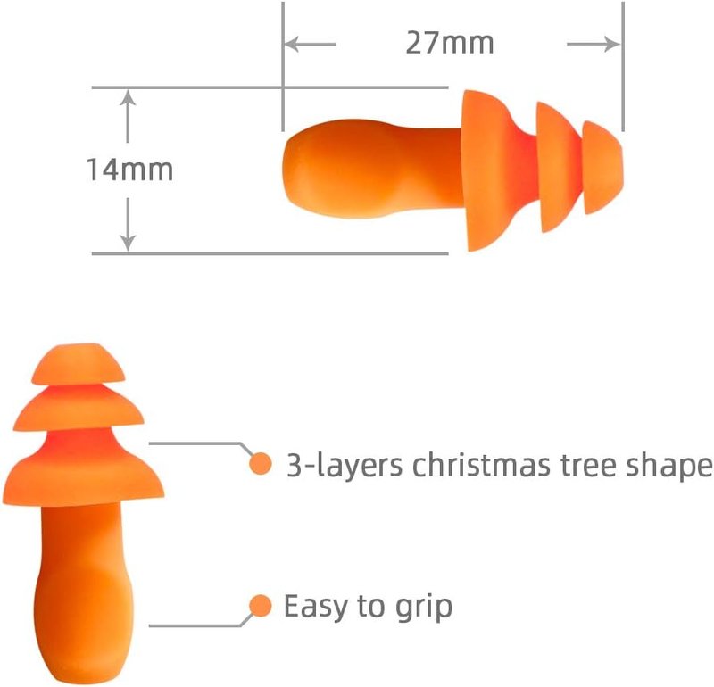 Reusable Ear Plugs for Shooting Range - 10 Pairs of Corded Hearing Protection for Gun & Construction Use | Noise Reduction