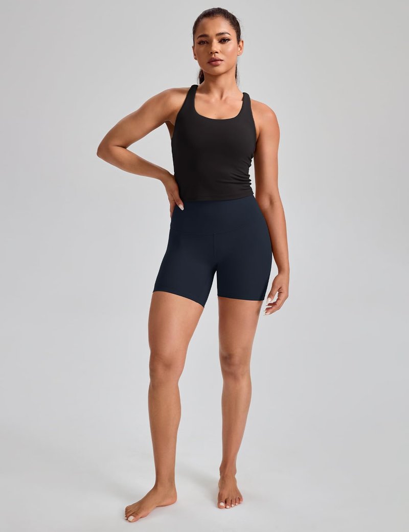 HeyNuts Athletic Zeal Bras for Women, Longline Medium Impact Crop Tank Bras Wirefree Sports Tops with Removable Pads Black M