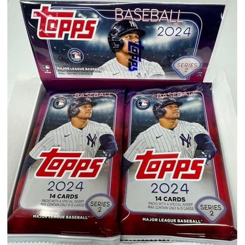 2024 Topps Series 2 Baseball Retail Packs - 2 Retail Packs!!, Small, Navy/Red/White