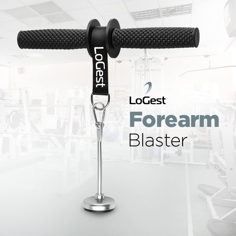 LoGest Forearm Blaster - Forearm Wrist Roller - Training Forearm Workout Equipment - Steel Core with Rubber Non Slip Handles - Build Muscle & Strengthen Target Areas & Grip Use Forearm Strengthener