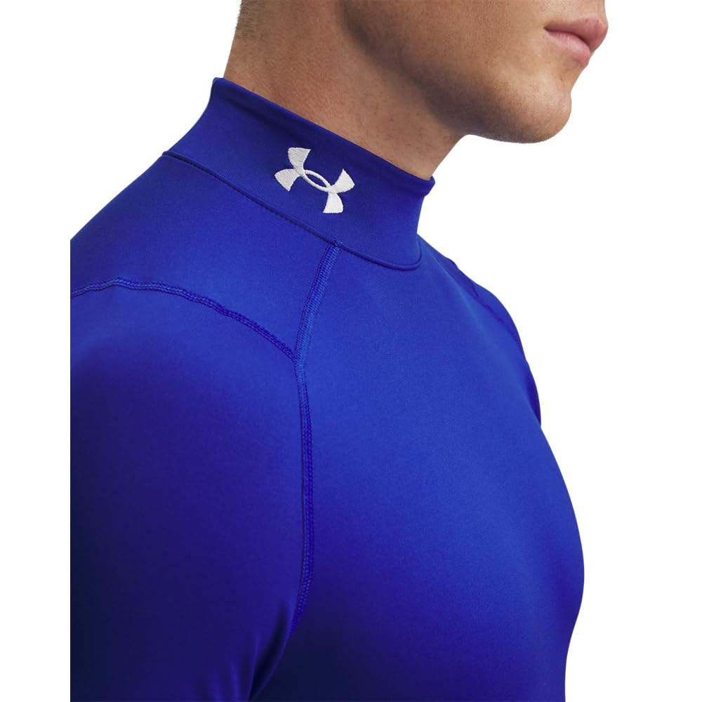 Under Armour Men's ColdGear Armour Fitted Mock, (400) Royal / / White, 4X-Large