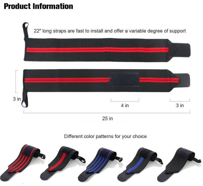 Wrist Wraps for Weightlifting - 2 Pack Wrist Brace Straps for Carpal Tunnel Relief | Red