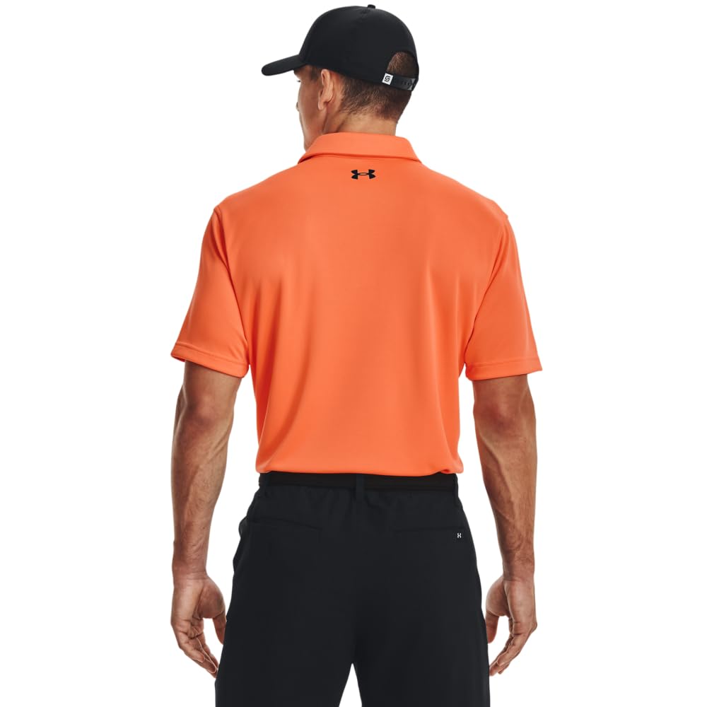 Under Armour Men's Tech Golf Polo, (866) Orange Blast / / Black, Small Tall