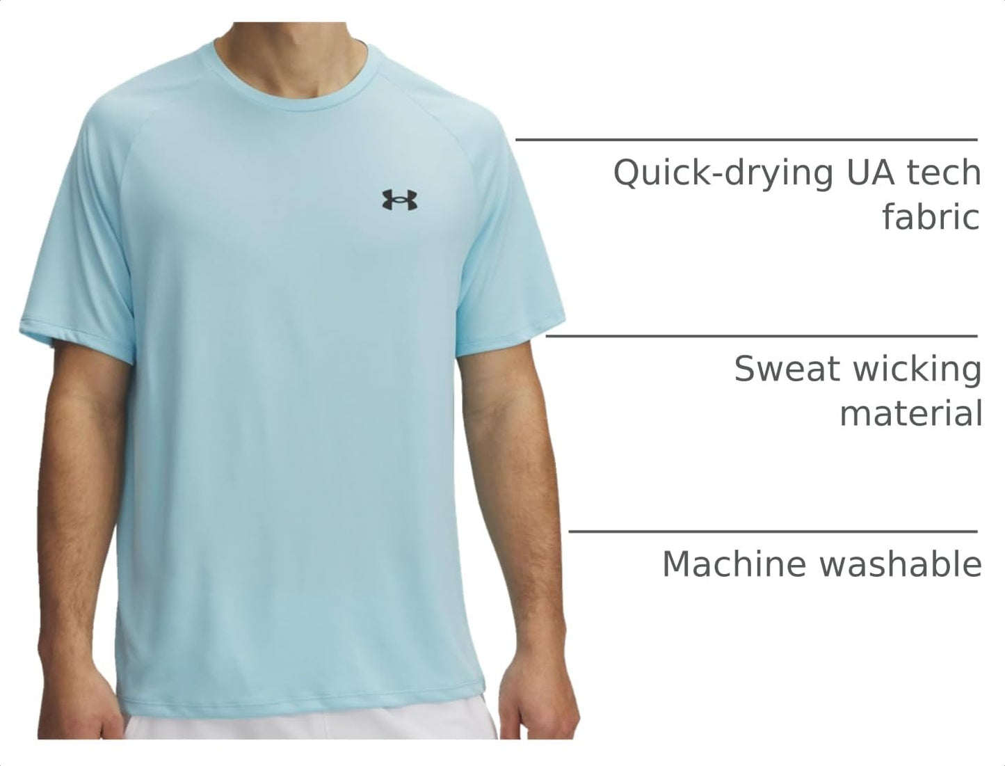 Under Armour Men's Tech 2.0 Short-Sleeve T-ShirtDISC, (494) Stream / / Black, Small