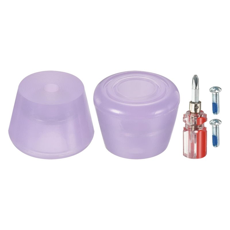 M METERXITY Roller Skate Stopper - Rubber Brake Block Toe Stops, Adjustable with Screwdriver, Apply to Roller Skate (1.46 Inch 1.85 Inch Dia, Purple)