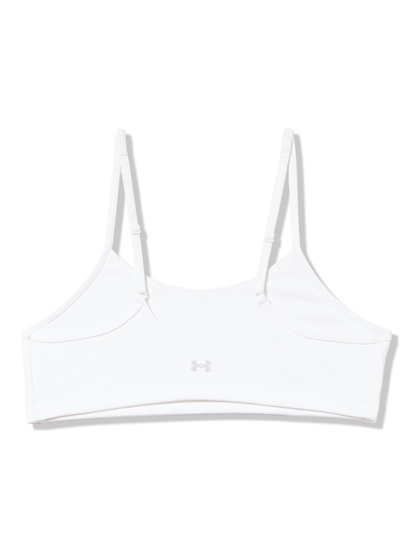 Under Armour Girls' Movement Low Impact Sports Bra, (100) White / / Metallic Silver, Large