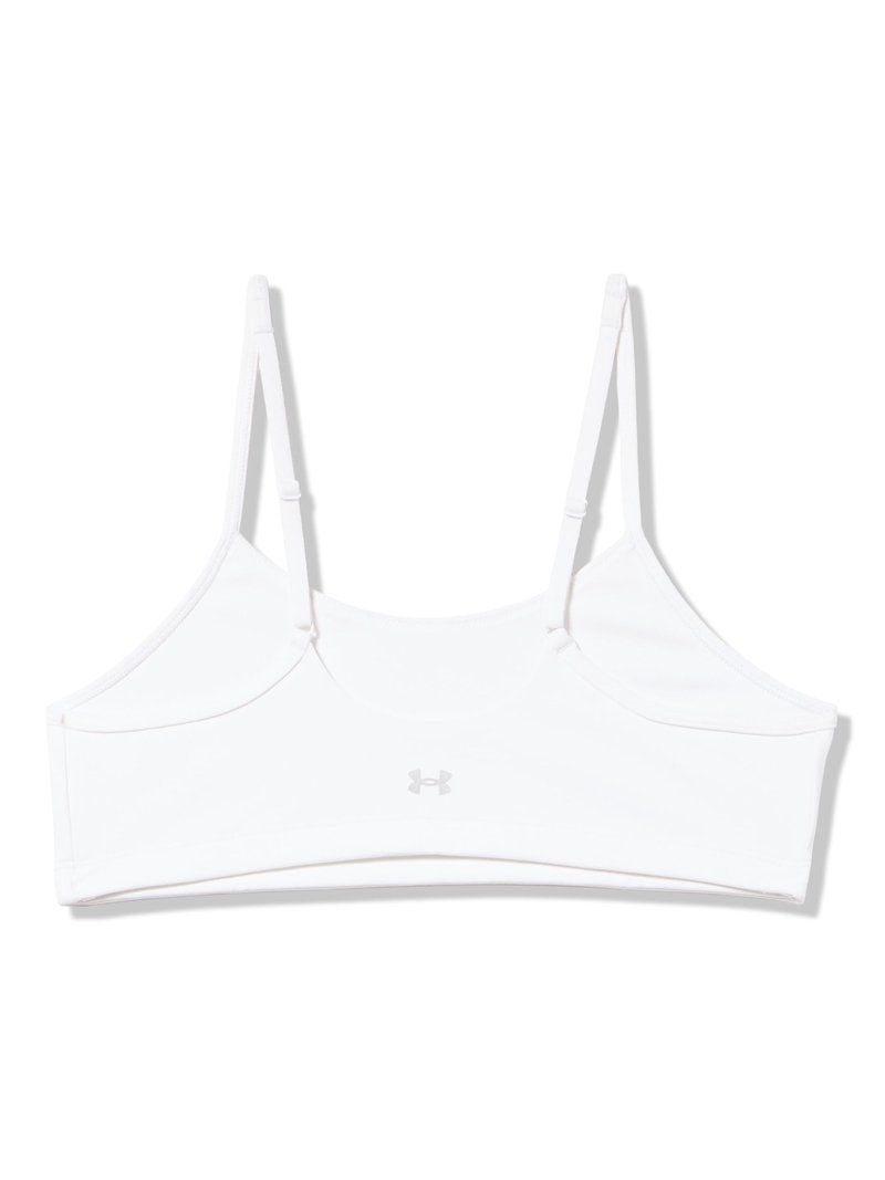 Under Armour Girls' Movement Low Impact Sports Bra, (100) White / / Metallic Silver, Large