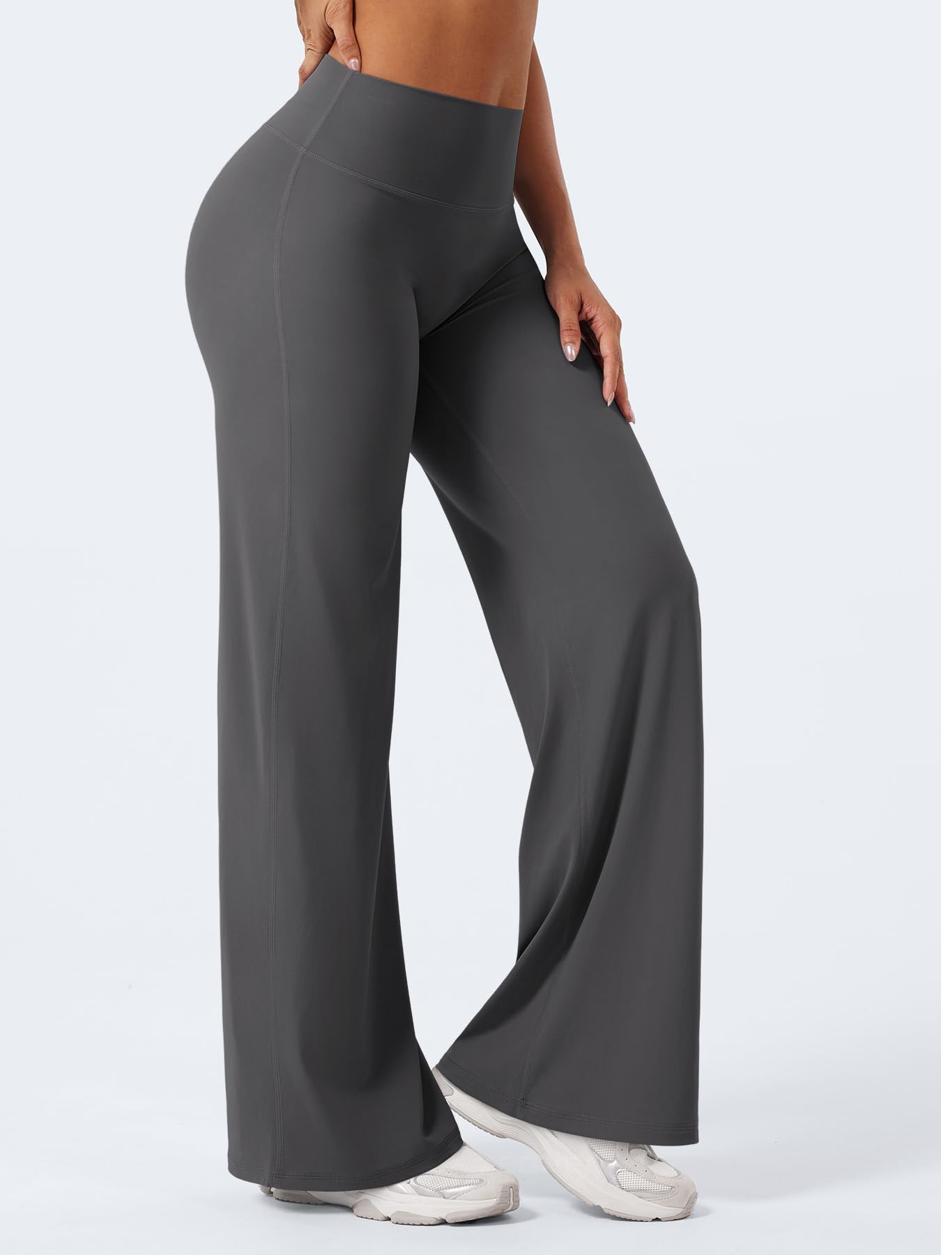 YEOREO Workout Women Straight Leggings 31.5" Eddiy Yoga Pants Dark Gray XXS