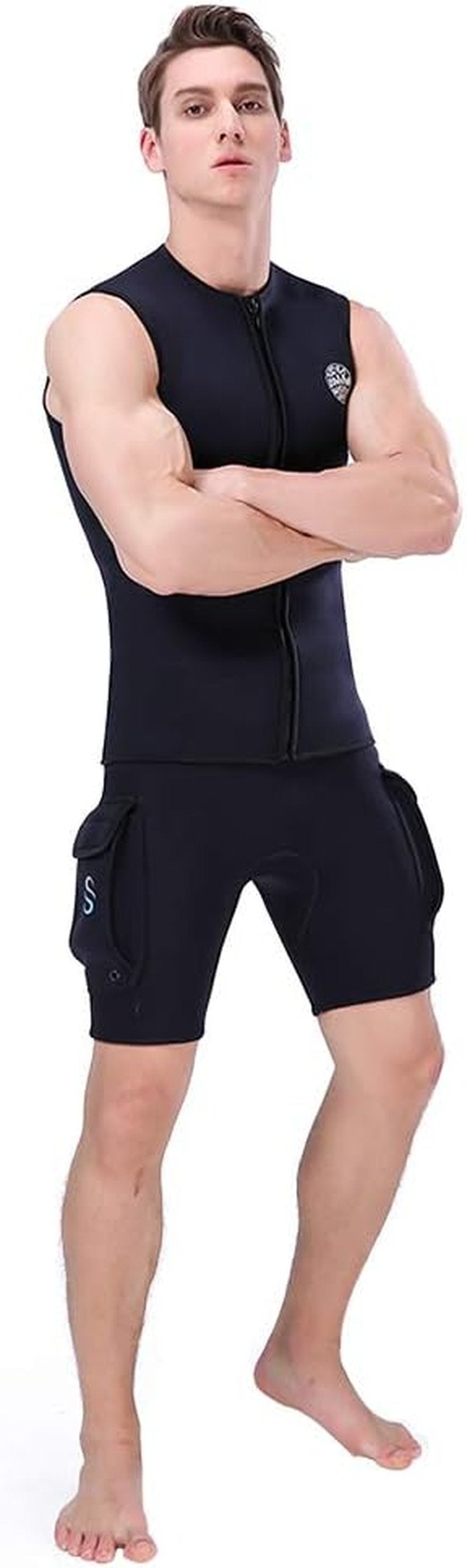 Men's 3mm Neoprene Wetsuit Vest - Premium Sleeveless Top for Surfing, Canoeing & Scuba Diving