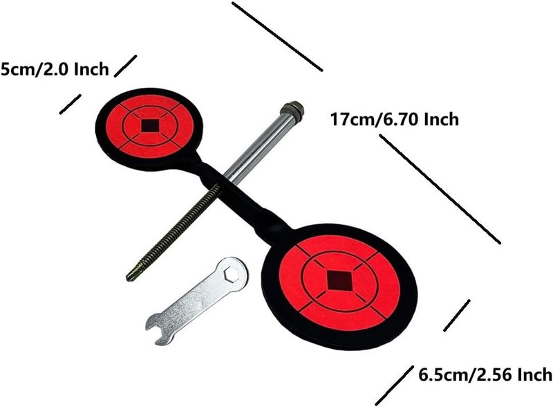 Double-Headed Round Target - 3mm Thick Steel Slingshot Shooting Practice | 360-Degree Rotating Design