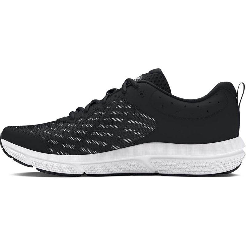Under Armour Men's Charged Assert 10 Shoes, (001) Black/Black/White, 14
