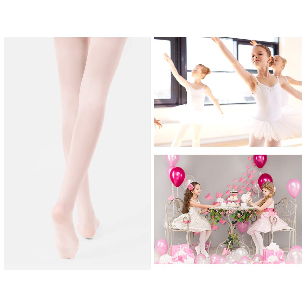 Stelle Girls Ballet Dance Tights Footed Toddler Kid,2Ballet Pink,4-6Years