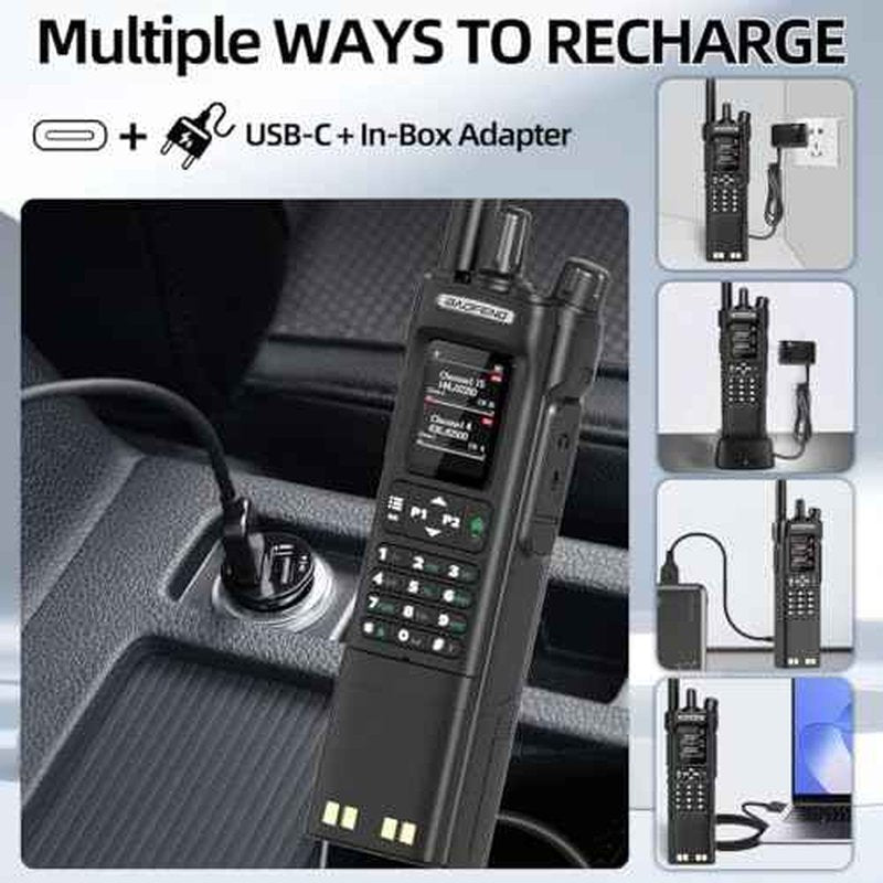 BAOFENG DM-32 DMR Radio Long Range Rechargeable Walkie Talkies UV32 5RM K5 Handheld Two Way Radio NOAA Weather Radio with 3800mAh Battery USB-C Charging GPS,Copy Frequency for Hunting Survival Gear