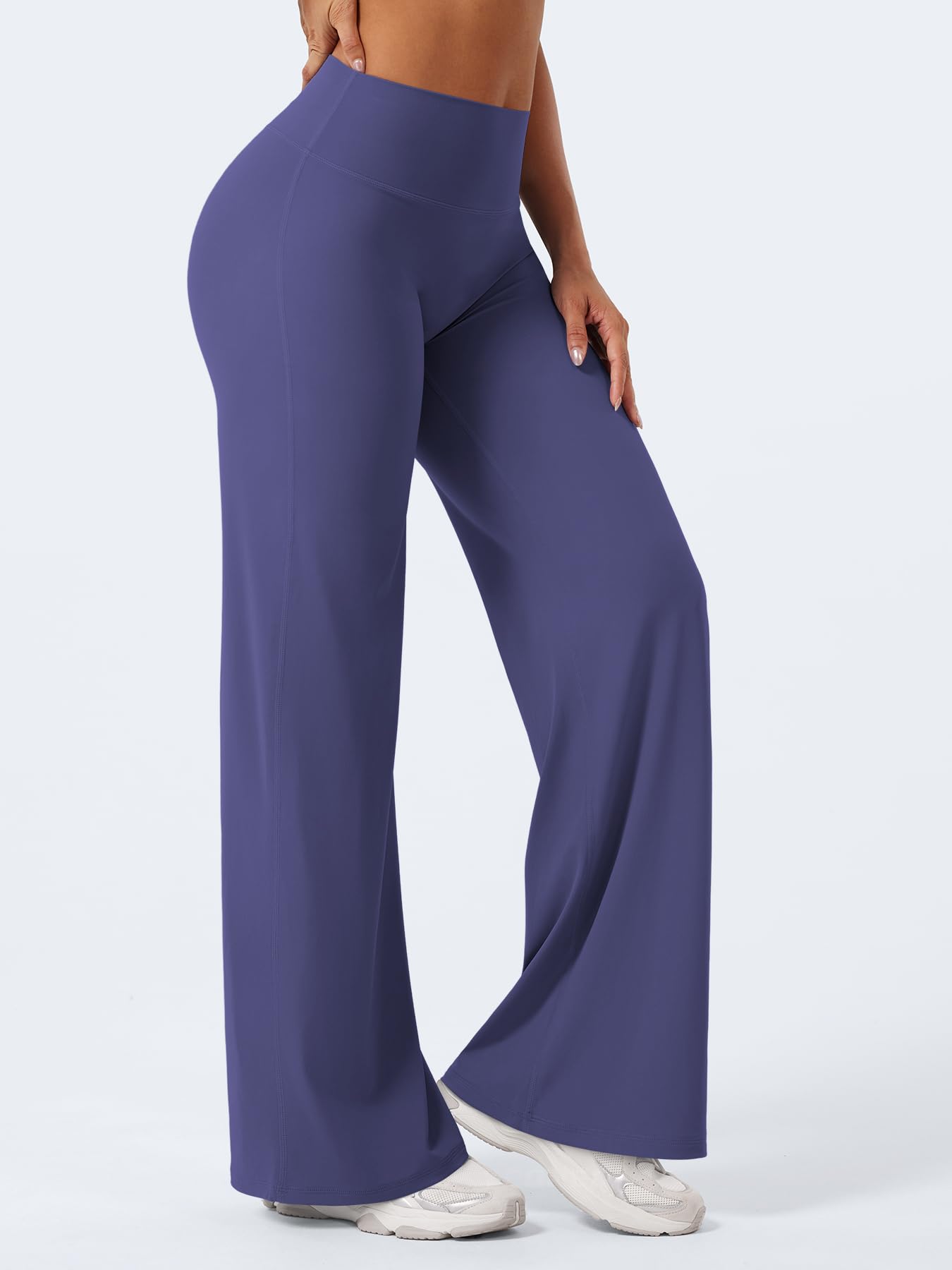 YEOREO Workout Leggings Womens No Front Seam Straight Leggings 31.5" High Waist Buttery Eddiy Gym Yoga Pants Deep Cobalt XL