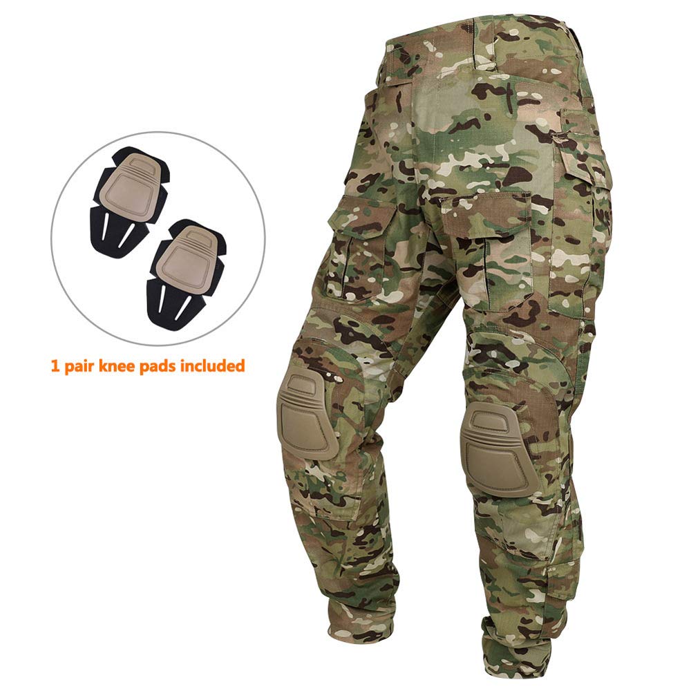 KRYDEX Tactical Men's K3 Combat Pants with Knee Pads (US, Alpha, X-Large, Regular, Regular, MC)