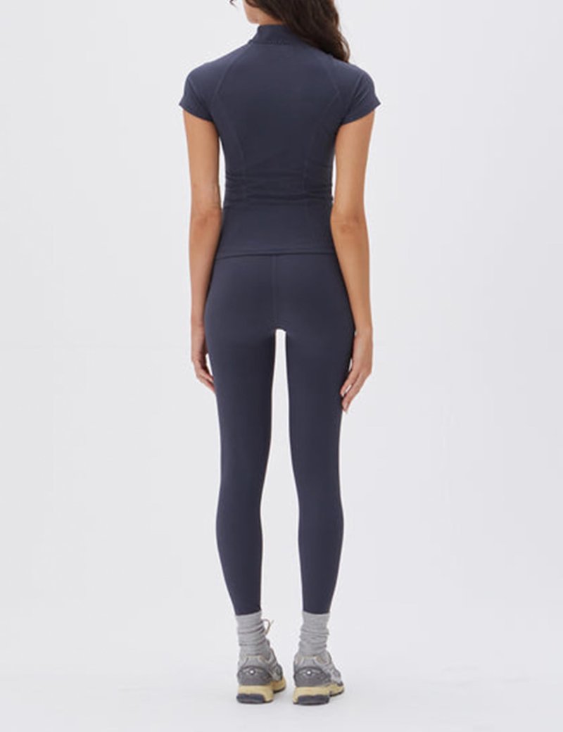 Lviefent Womens Lightweight Full Zip Active Running Track Jacket Workout Short Sleeve Top Slim Fit Yoga Sportswear (Navy-S)