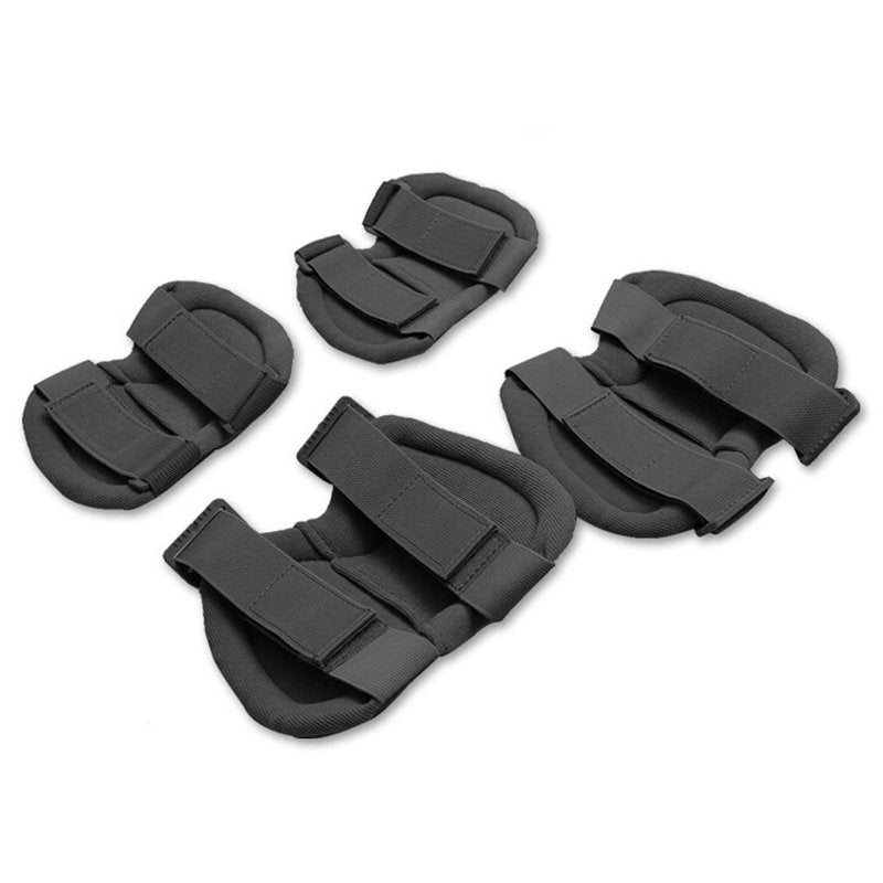 T-Juan MM Pack Of 4 Tactical Combat Knee & Elbow Protective Pads Guard Black (2*Knee Pad and 2*Elbow Pad)