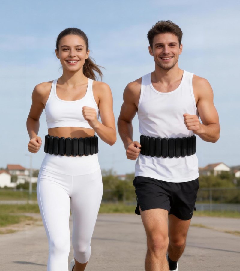 4Lbs Weight Belt for Men & Women - Weighted Belt for Walking with Walking Weights, Patented Adjustable Silicone Design for Fitness, Strength Training, Hiking, Running, Yoga, Rehabilitation