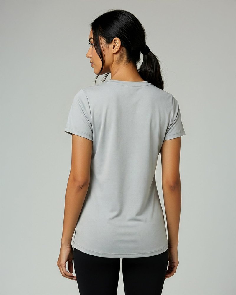 Real Essentials 5 Pack: Women's Dry-Fit Short Sleeve V Neck T Shirt Workout Fitness Yoga Top Tee (Available in Plus Size), Set 13, 1X
