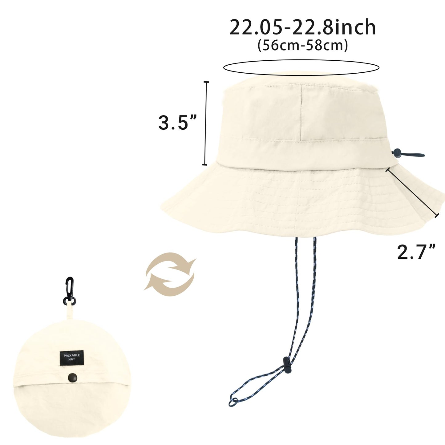 PFFY Packable Sun Bucket Hat for Men Women Outdoor Sun Hats Yellow