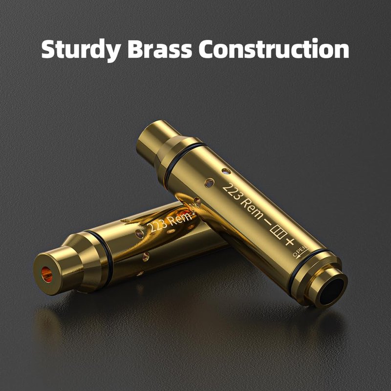 AETRONIX 223REM Dry Fire Practice System Laser Cartridge Laser Training Bullet with Rubber Snap Cap and Batteries Use for Rifle 223Remington(Gold)