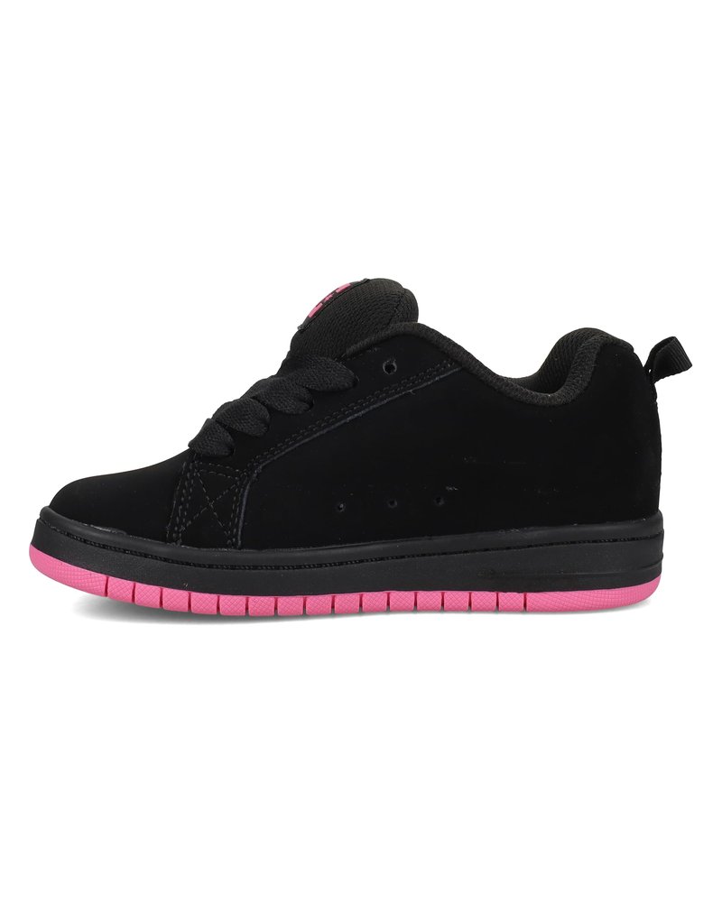 DC -girls Court Graffik Skate Shoe, Black/Pink, 1.5 Big Kid US
