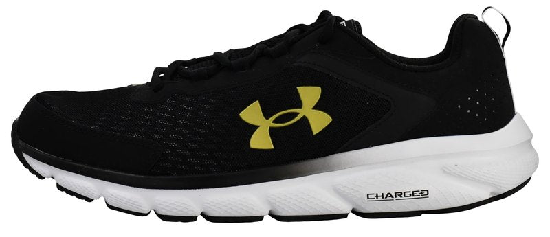 Under Armour Men's Charged Assert 9 Running Shoe, Black/White/Gold,11