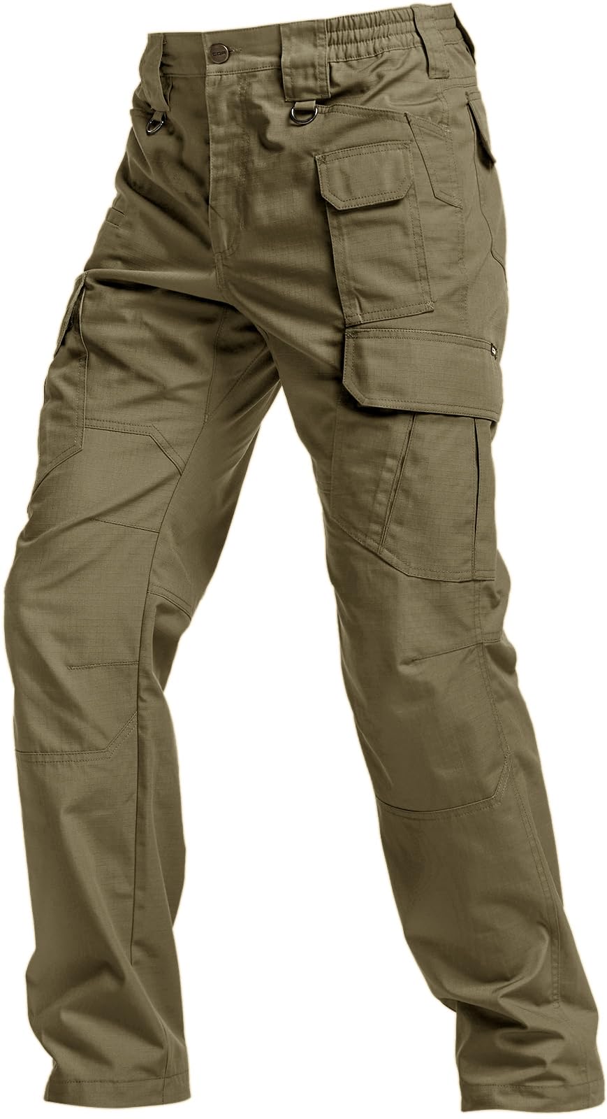 CQR Men's Tactical Pants, Water Resistant Ripstop Cargo Pants, Lightweight EDC Work Hiking Pants, Outdoor Apparel, Raider Mag Soil Green, 36W x 34L