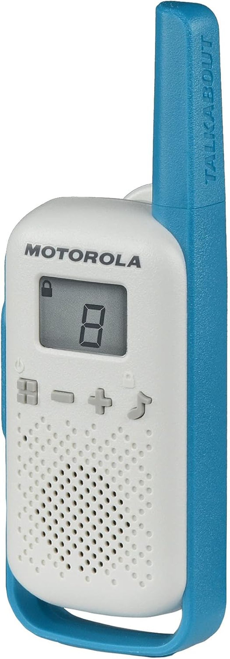 Motorola Talkabout T114TP Two-Way Radios - 22 Channels, 16 Mile Range | Battery Operated, 3 Pack, White/Blue