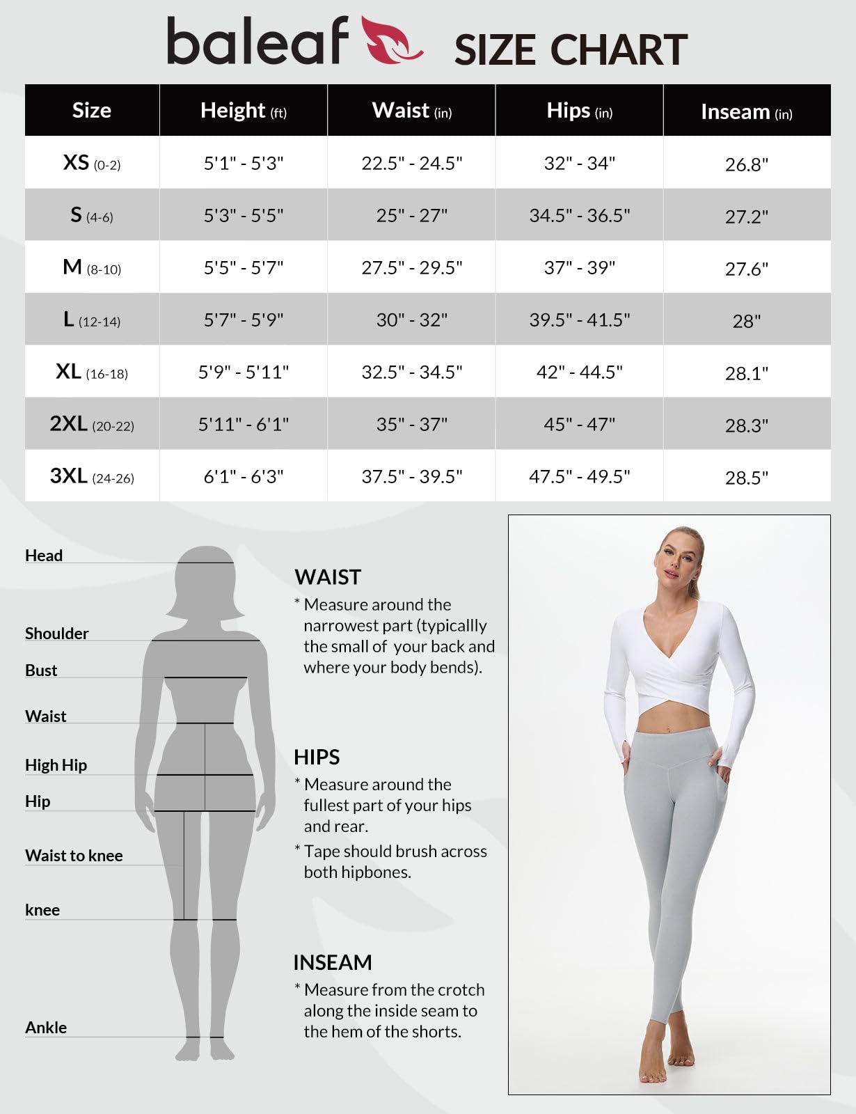 baleaf Women's Fleece Lined Leggings, High Waisted Light Heather Gray L