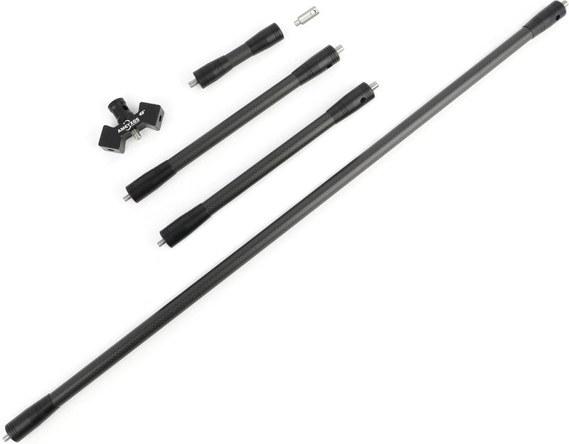 Archery Bow Stabilizer Set - 3K Carbon Balance Bar with Rubber Weights | 4-30 Inch Options for Recurve & Compound Bows