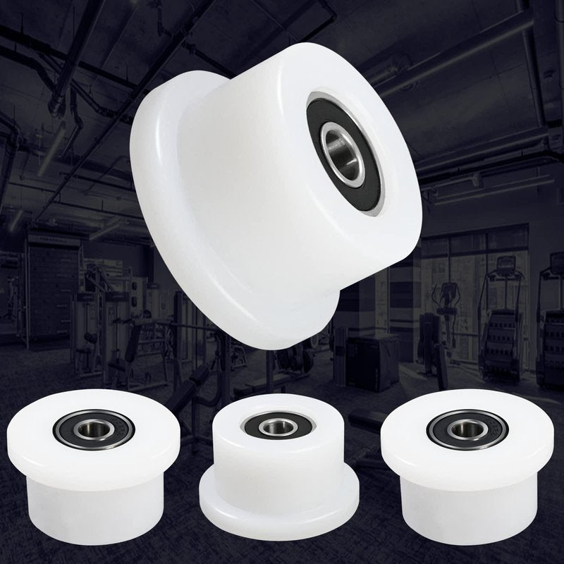 Qty.4 Machined Wheels/Rollers Compatible Total Gym Replacement, Fits Models 1000,1100,1400,1500,1600,1700,1800,1900,Achiever,Force,Gold,Max,Platinum,Platinum Plus,Pro,Supra, Supreme,Ultima,Ultra,XLI