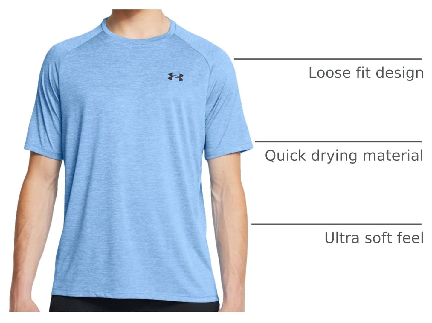 Under Armour Men's Tech 2.0 Short-Sleeve T-ShirtDISC, (466) Horizon Blue / / Black, X-Large